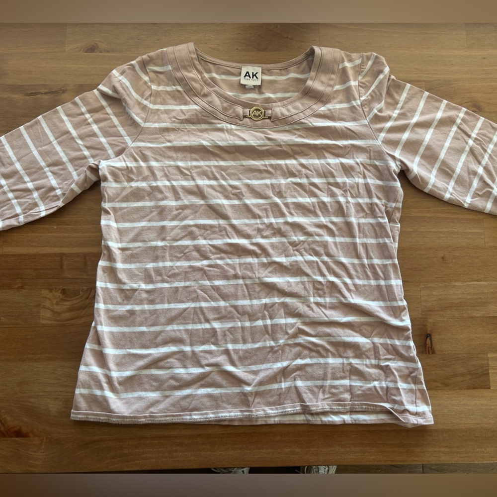 Anne Klein Tan Striped Top